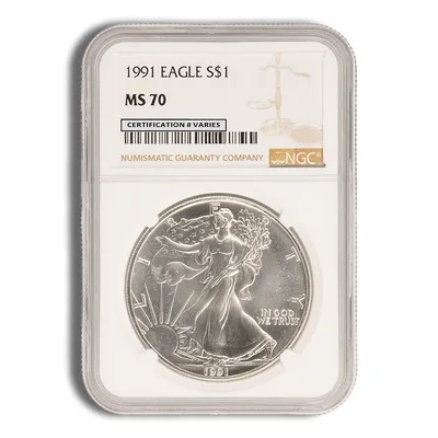 1991 Silver Eagle NGC MS70 — Silver bullion from Standard Bullion