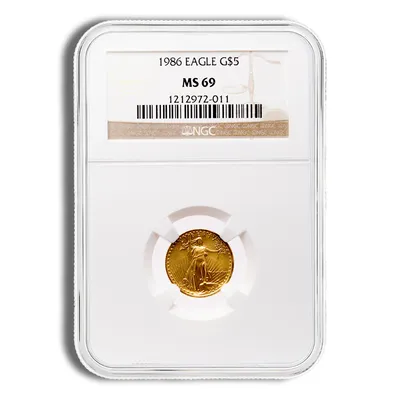 1986 1/10 oz Gold Eagle $5 NGC MS69 — Gold bullion from Standard Bullion