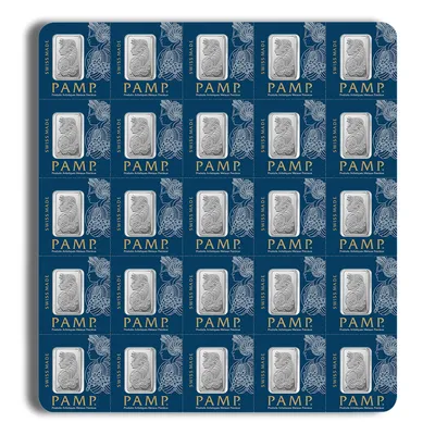 25 x 1 gram Platinum Bar - PAMP Multigram (Carded) — Platinum bullion from Standard Bullion