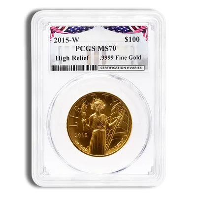 2015-W Liberty High Relief Gold Coin PCGS MS70 — Gold bullion from Standard Bullion