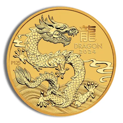 2024 2 oz Australia Gold Lunar Dragon BU - Series III — Gold bullion from Standard Bullion