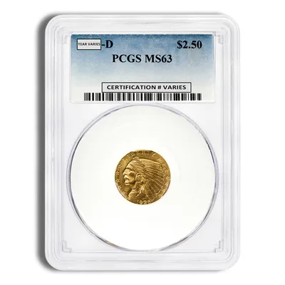 $2.5 Gold Indian Quarter Eagle - PCGS MS63 — Gold bullion from Standard Bullion