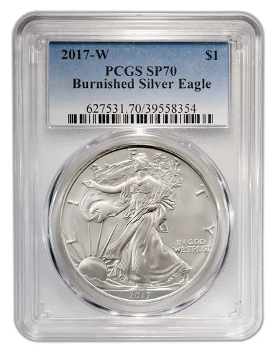 2017-W Burnished Silver Eagle PCGS SP70 — Silver bullion from Standard Bullion