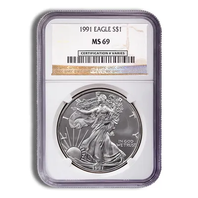 1991 Silver Eagle NGC MS69 — Silver bullion from Standard Bullion