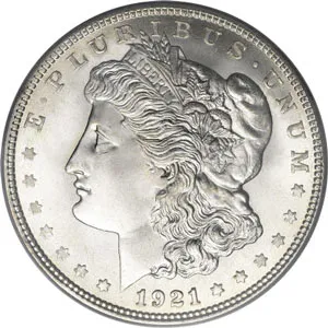 1921-D Morgan Silver Dollar - AU — Silver bullion from Standard Bullion