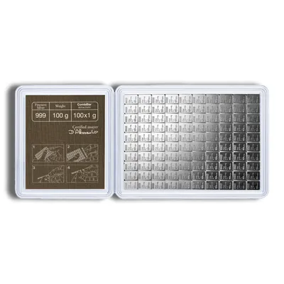 100 x 1 gram Silver Valcambi CombiBar™ (In Assay) — Silver bullion from Standard Bullion