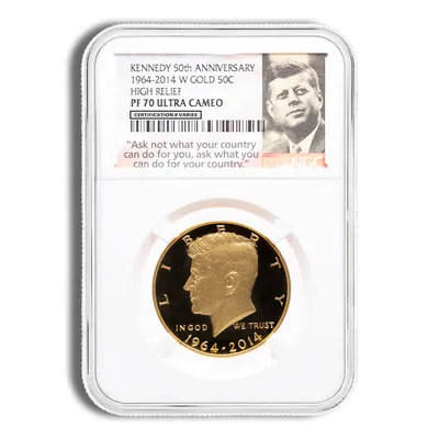 2014-W 3/4 oz JFK Half Dollar Gold Coin NGC PF70 (Label Varies) — Gold bullion from Standard Bullion