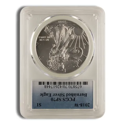 2018-W Burnished Silver Eagle PCGS SP70 — Silver bullion from Standard Bullion