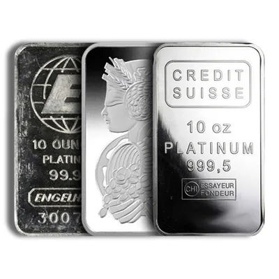 10 oz Platinum Bar - Brand Varies .9995+ (Carded) — Platinum bullion from Standard Bullion