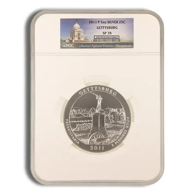 2011-P 5 oz ATB Gettysburg Silver Coin NGC SP70 — Silver bullion from Standard Bullion