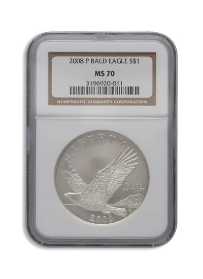 2008-P <body> Bald Eagle Silver Commem - NGC MS70 — Silver bullion from Standard Bullion
