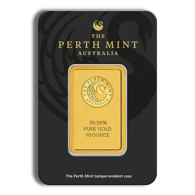 10 oz Gold Bar - Perth Mint (Carded) — Gold bullion from Standard Bullion
