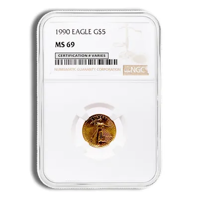 1990 1/10 oz Gold Eagle $5 NGC MS69 — Gold bullion from Standard Bullion