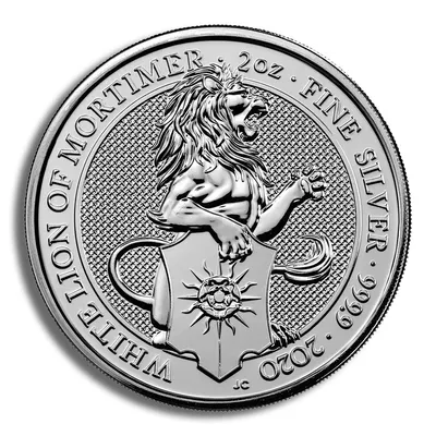 2020 2 oz Silver Great Britain Queen's Beasts - White Lion — Silver bullion from Standard Bullion