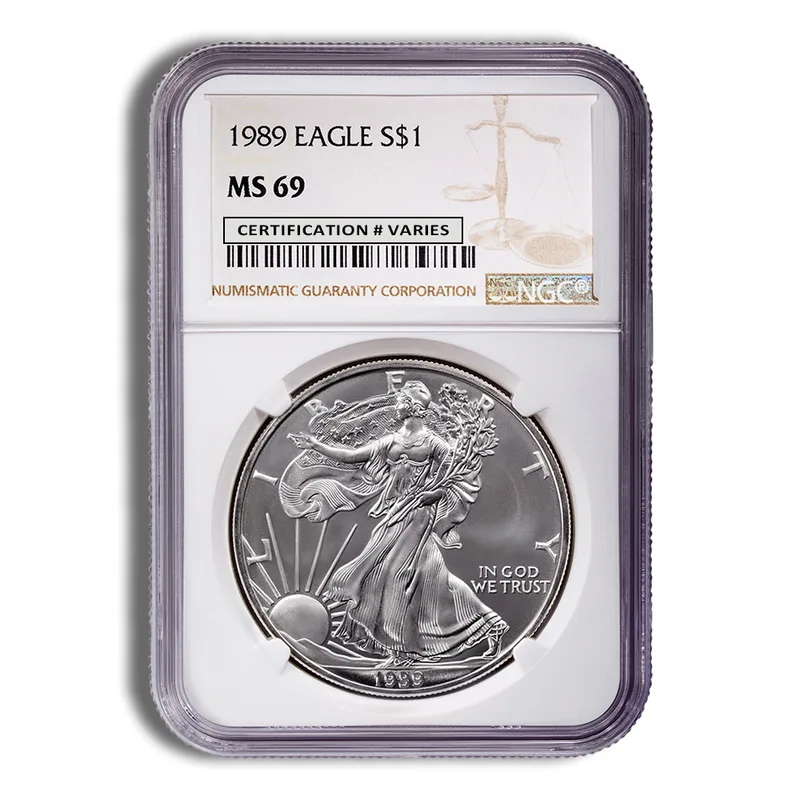 1989 Silver Eagle NGC MS69 — Silver bullion from Standard Bullion