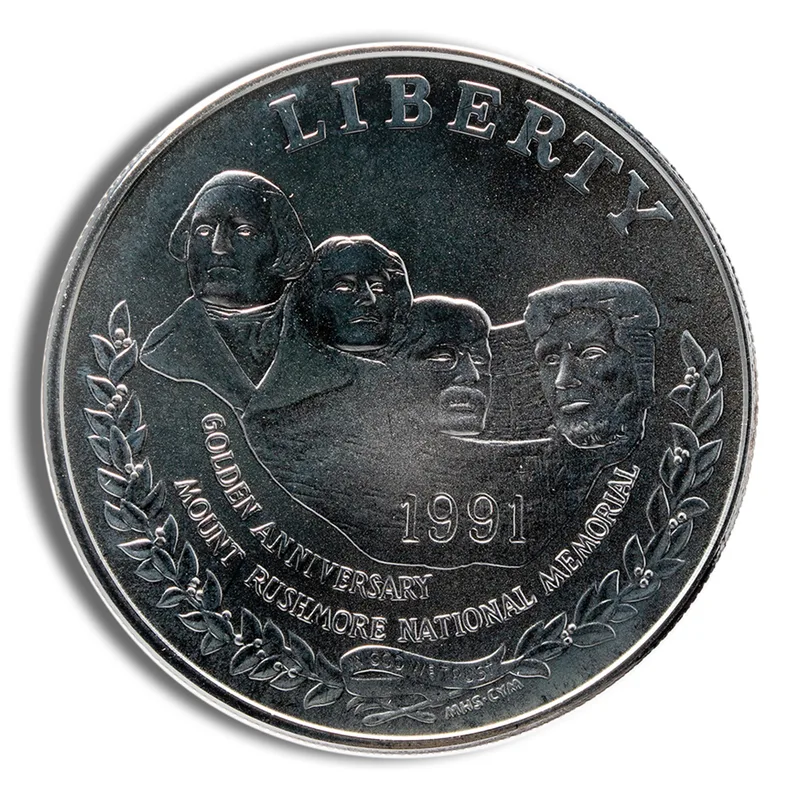 1991-P <body> Mt. Rushmore Silver Commem - BU — Silver bullion from Standard Bullion