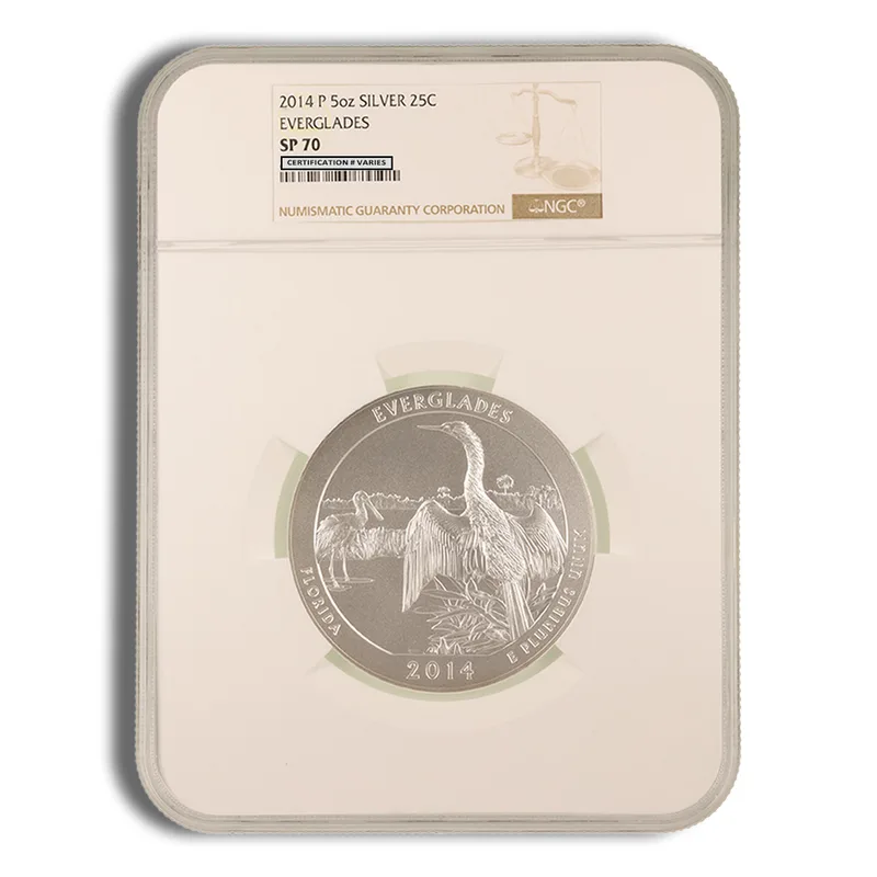 2014-P 5 oz ATB Everglades Silver Coin NGC SP70 — Silver bullion from Standard Bullion