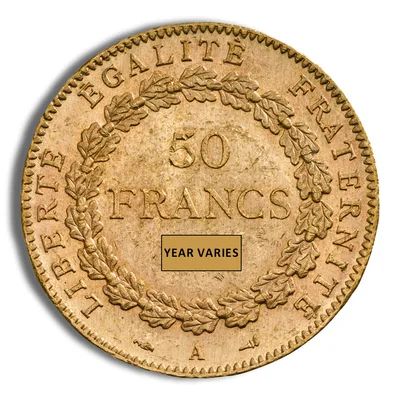 France Gold 50 Francs - Angel (1878-1904) — reverse view