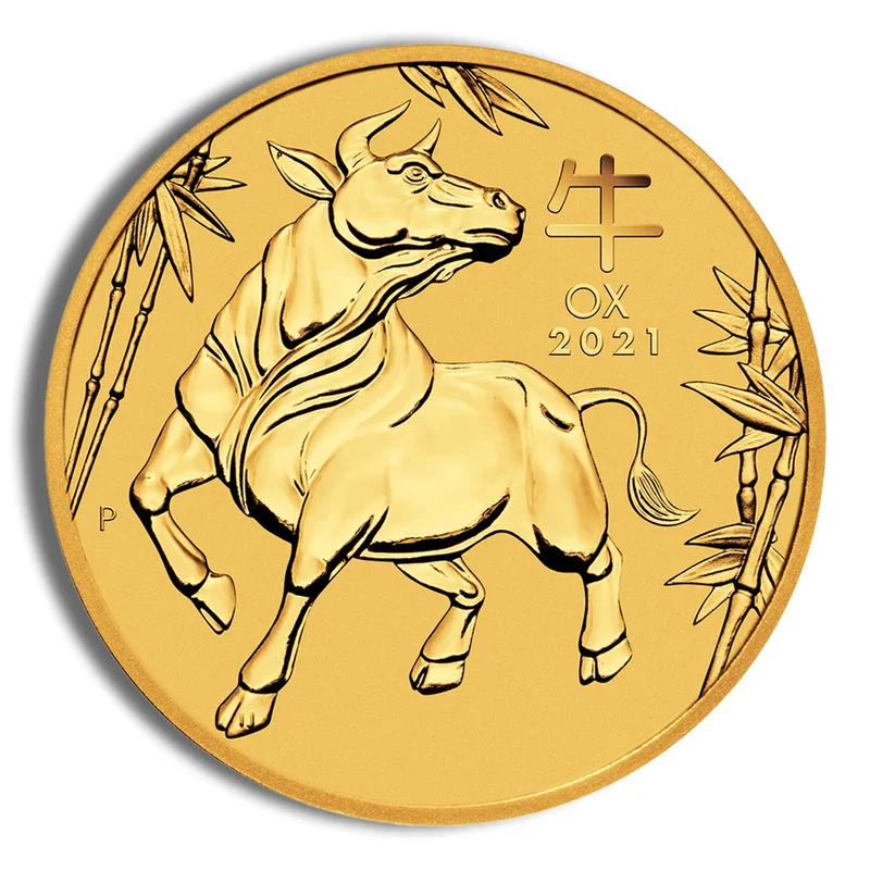 2021 1/10 oz Australia Gold Lunar Ox BU - Series III — Gold bullion from Standard Bullion