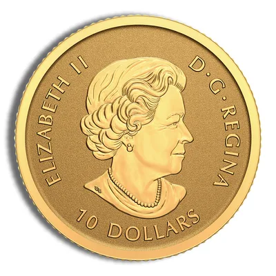 2022 1/4 oz Canadian Moose Gold Coin — reverse view