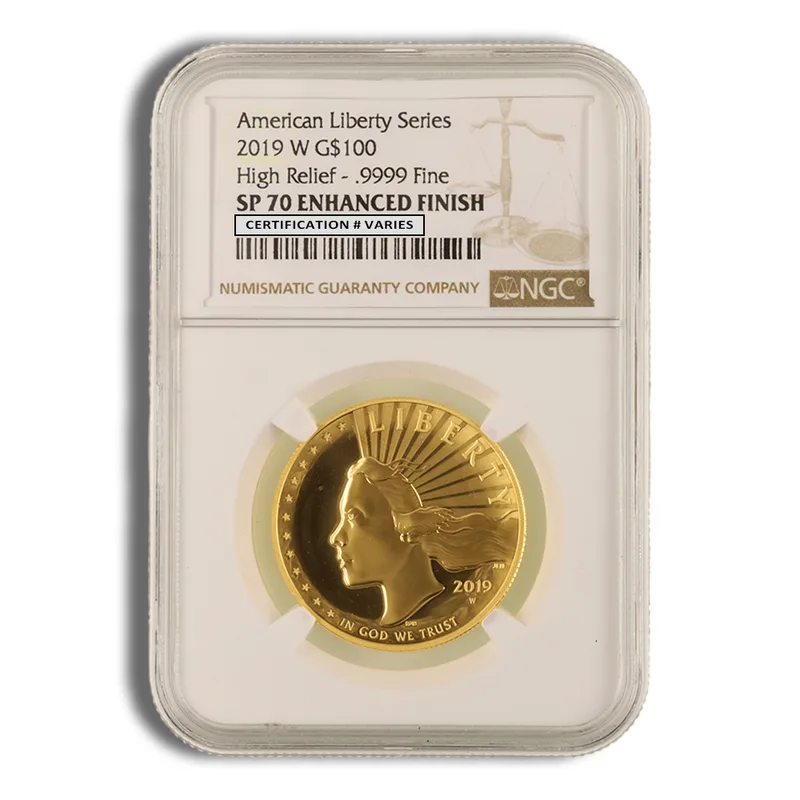 2019-W American Liberty High Relief Gold Coin NGC SP70 — Gold bullion from Standard Bullion