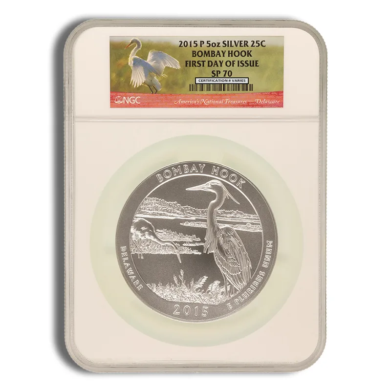 2015-P 5 oz ATB Bombay Hook Silver Coin NGC SP70 — Silver bullion from Standard Bullion