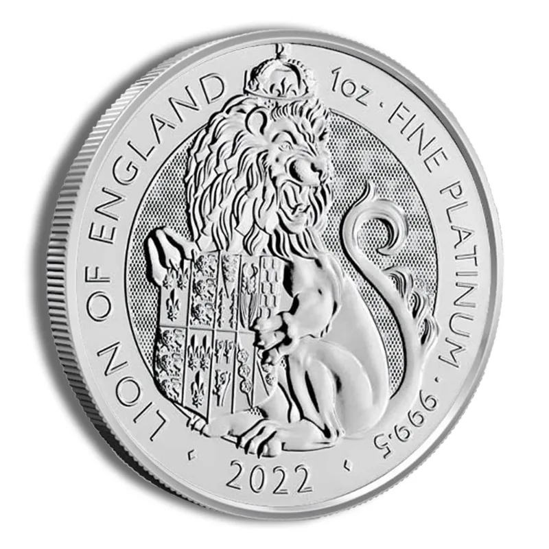 2022 1 oz Great Britain Tudor Beast Platinum Coin - Lion of England — Platinum bullion from Standard Bullion