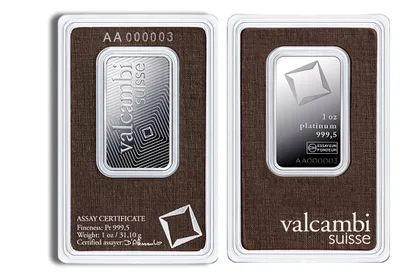 1 oz Platinum Bar - Brand Varies (Carded) — packaging view