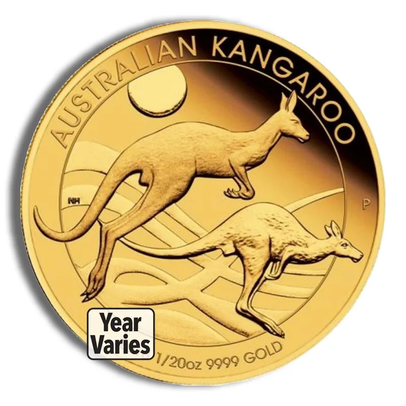 1/20 oz Australian Kangaroo/Nugget Gold Coin (Year Varies) — Gold bullion from Standard Bullion
