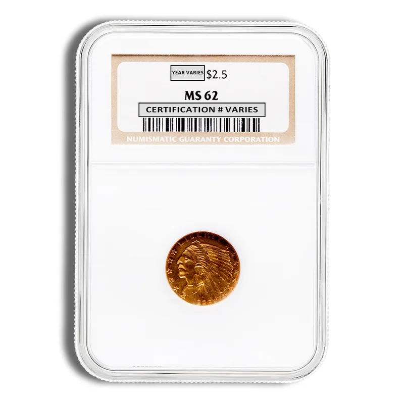 $2.5 Gold Indian Quarter Eagle - NGC MS62 — Gold bullion from Standard Bullion
