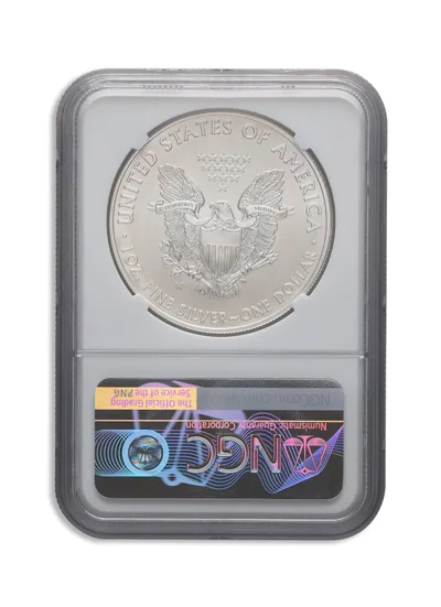2014-W Burnished Silver Eagle NGC MS70 ER — reverse view