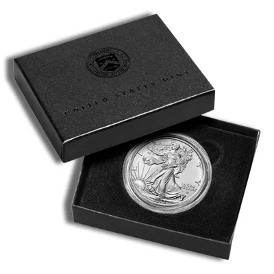 2023-W Burnished Silver Eagle with Box & COA — reverse view