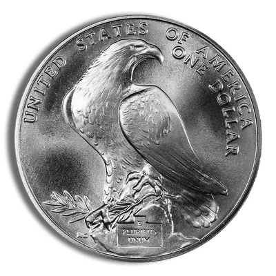 1984-P <body> LA Olympic Silver Commem - BU — reverse view
