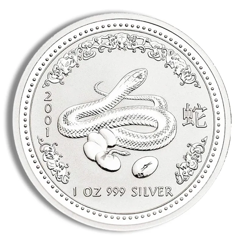 2001 1 oz Australia Silver Lunar Snake - BU - Series I — Silver bullion from Standard Bullion