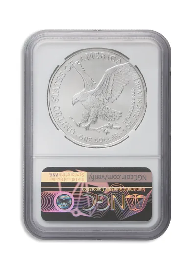 2021 Silver Eagle NGC MS70 Early Releases (Type 1) — reverse view