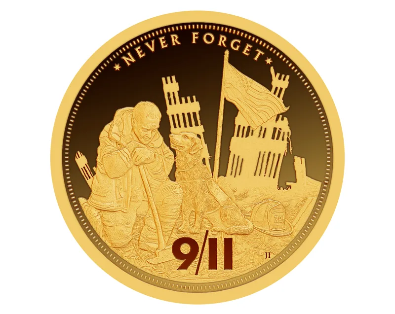 2021 1/8 oz Gold Solomon Islands 9/11 Anniversary Coin — Gold bullion from Standard Bullion