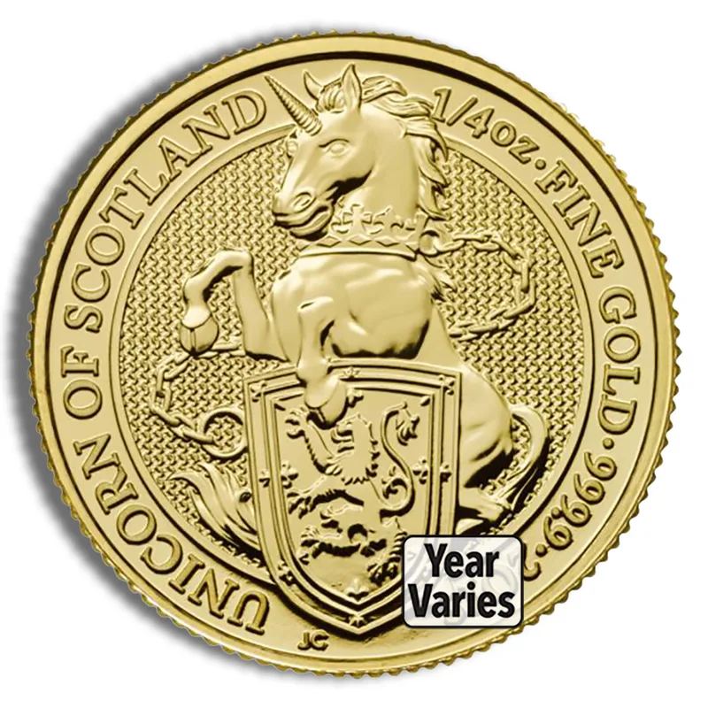 1/4 oz Great Britain Queen's Beast Gold Coin (Year/Design Varies) — Gold bullion from Standard Bullion