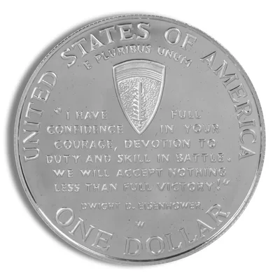 1993-D <body> World War II Silver Commem - BU — reverse view