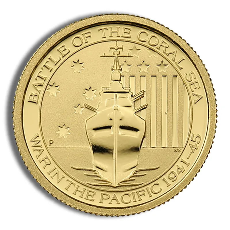1/10 oz Australian Battle of the Coral Sea Gold Coin (Year Varies) — Gold bullion from Standard Bullion