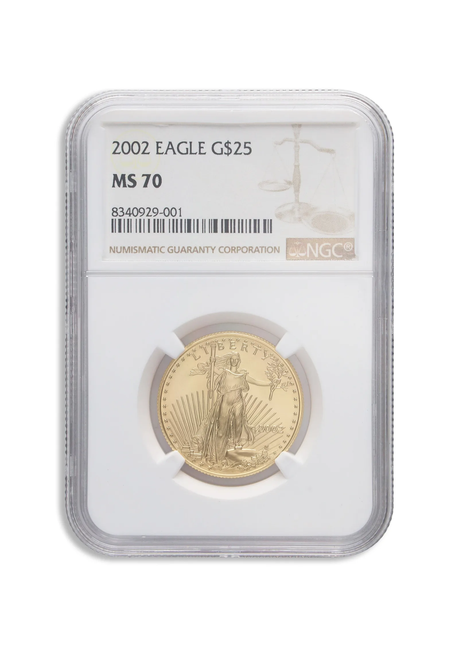 2002 1/2 oz Gold Eagle $25 NGC MS70 — Gold bullion from Standard Bullion