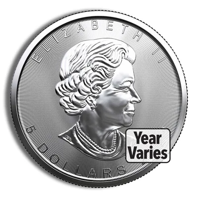 1 oz Canadian Silver Maple Leaf - Sealed Box (Year Varies) — reverse view