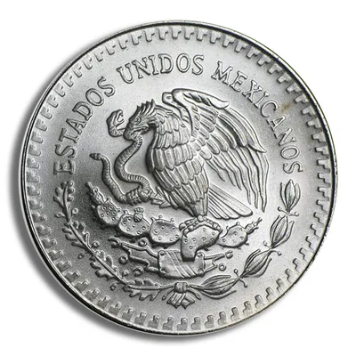 1990 1 oz Silver Mexican Libertad - BU — reverse view