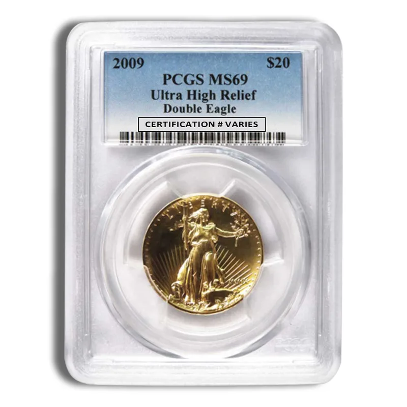 2009 Ultra High Relief Double Eagle Gold Coin PCGS MS69 — Gold bullion from Standard Bullion