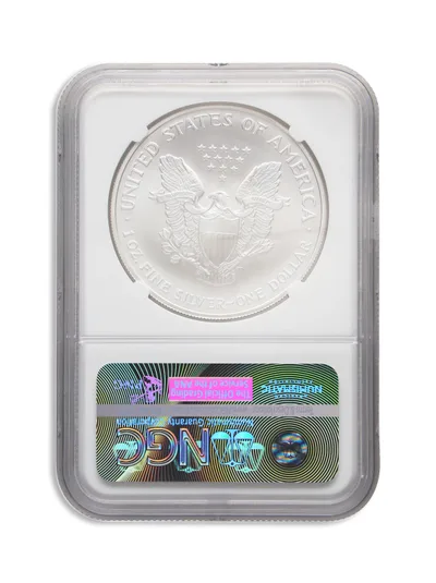 2007 Silver Eagle NGC MS70 — reverse view