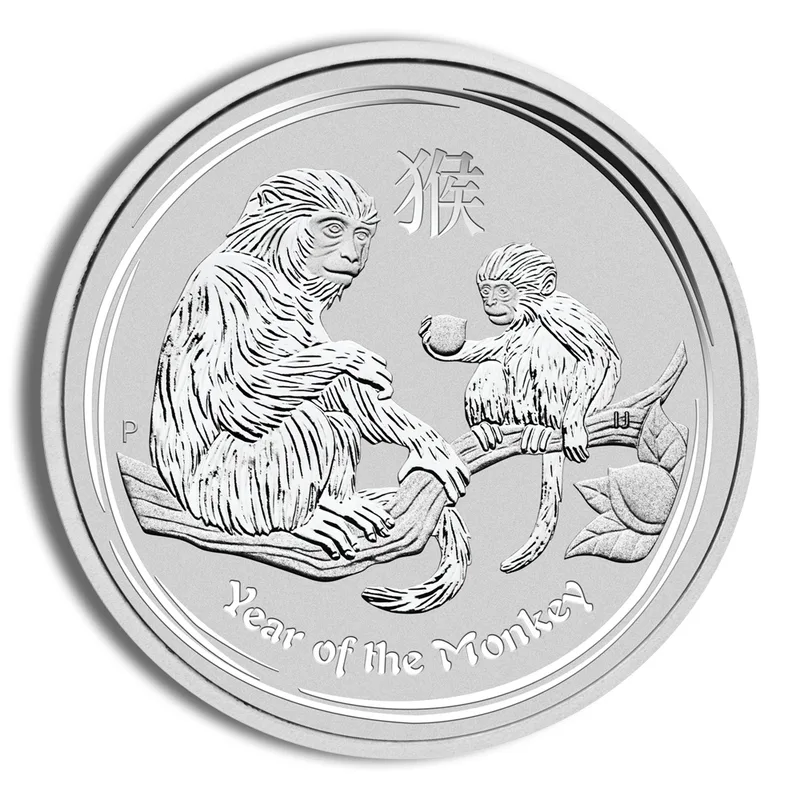 2016 1/2 oz Australia Silver Lunar Monkey BU - Series II — Silver bullion from Standard Bullion