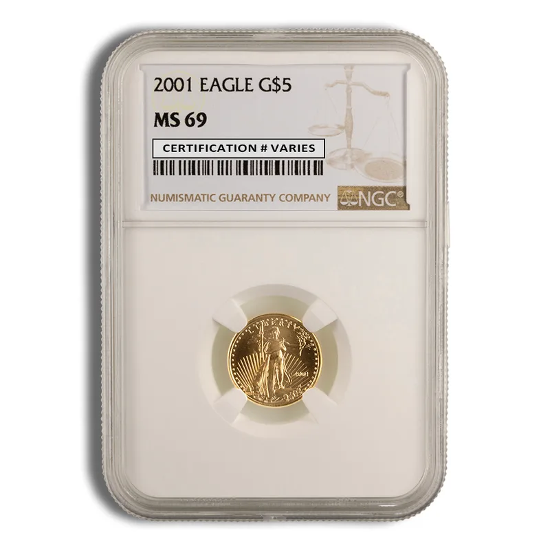 2001 1/10 oz Gold Eagle $5 NGC MS69 — Gold bullion from Standard Bullion