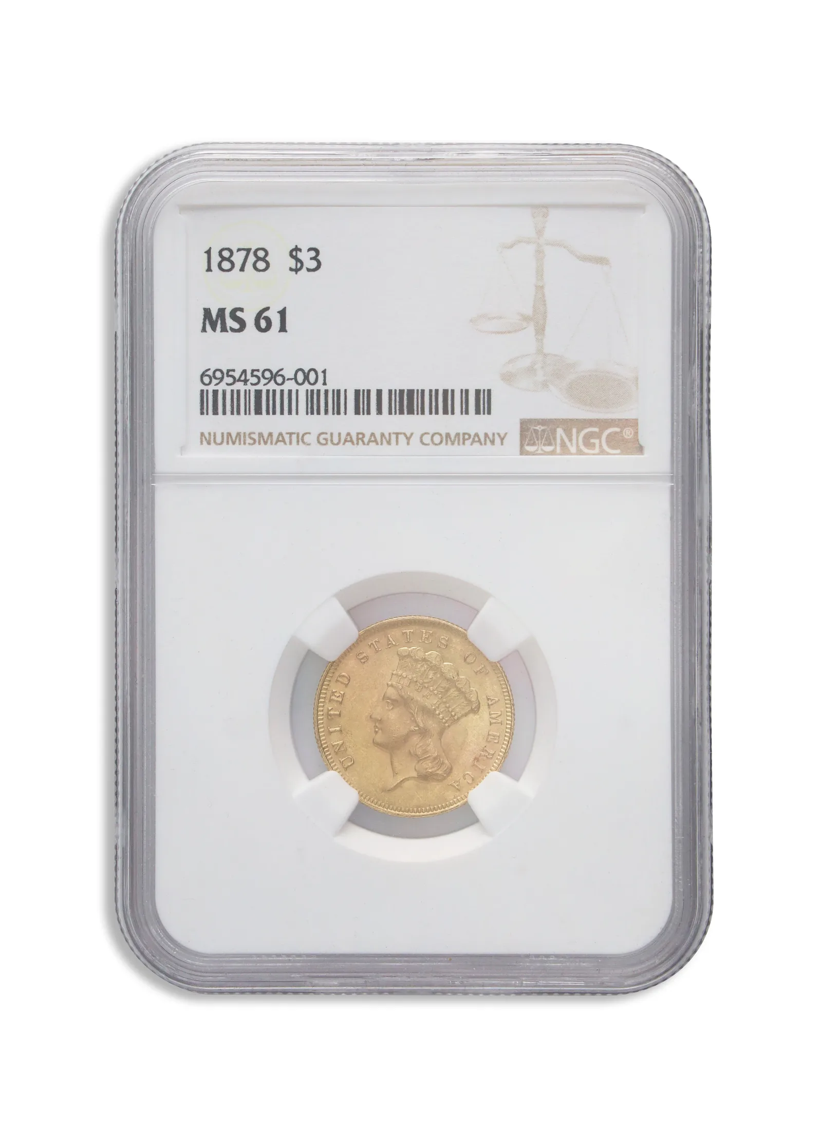 $3 Gold Princess - NGC MS61 — Gold bullion from Standard Bullion