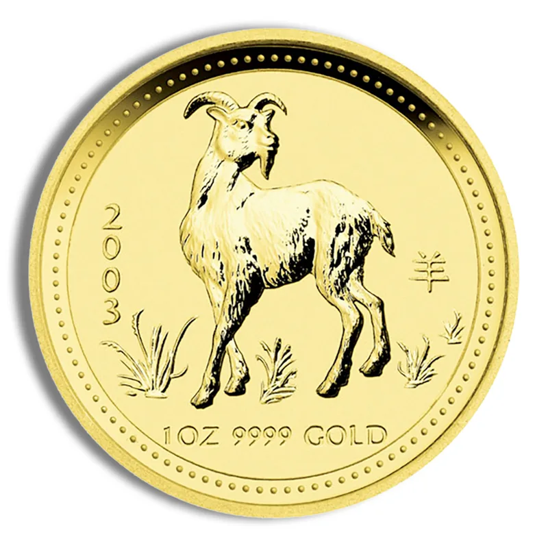2003 1 oz Australia Gold Lunar Goat BU - Series I — Gold bullion from Standard Bullion