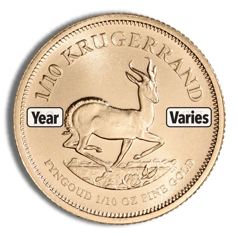 1/10 oz Gold Krugerrand (Year Varies) — Gold bullion from Standard Bullion