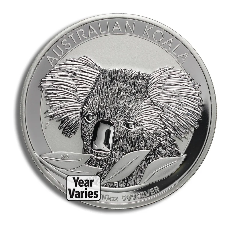 Australian Silver Koala - 10 oz - BU (Year Varies) — Silver bullion from Standard Bullion